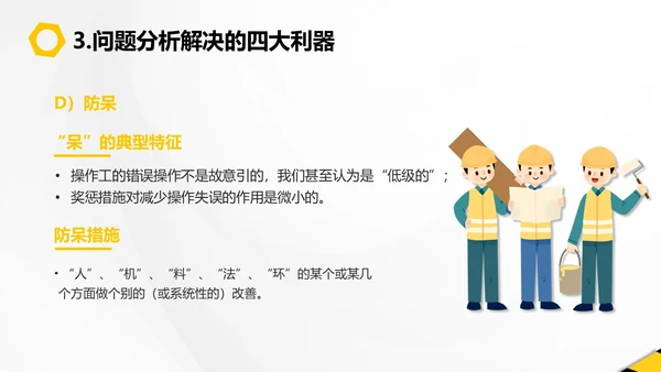 黄黑插画风现场管理PPT模板