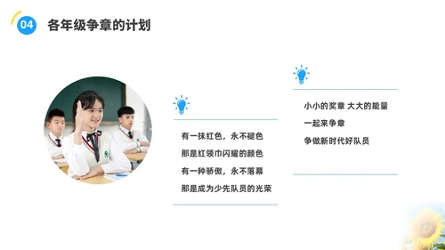 蓝色水彩实拍少先队争章说课PPT建队日