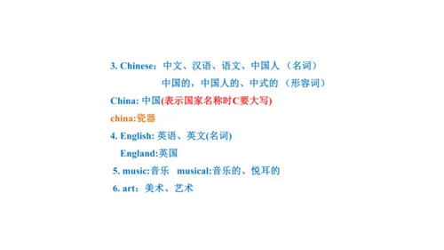 Unit 3  What subject do you like best? 单元知识梳理（单词+句