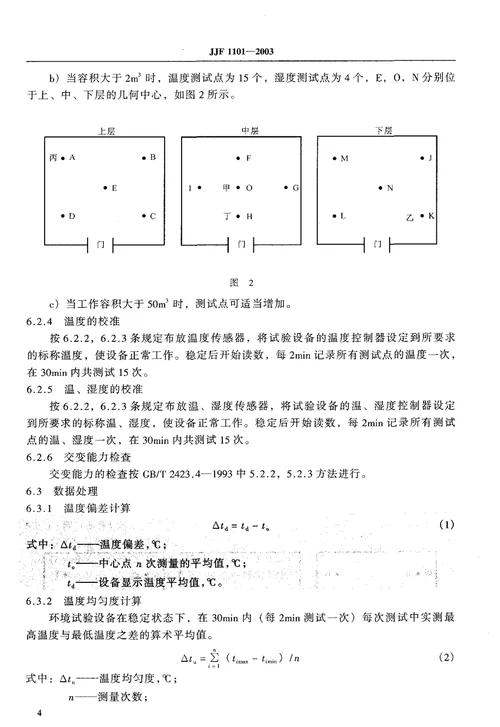 环境试验设备温度、湿度校准规范