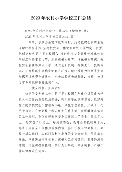 2023年农村小学学校工作总结.docx