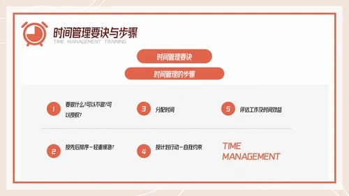 扁平风有效的时间管理企业培训PPT模板