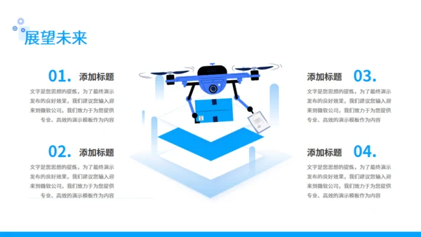 无人机送货快递科技公司介绍通用PPT模板