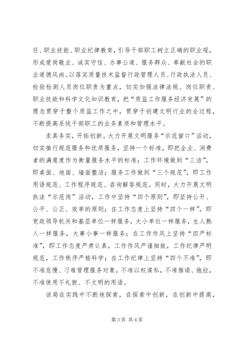 县质监局认真开展创建文明行业活动.docx