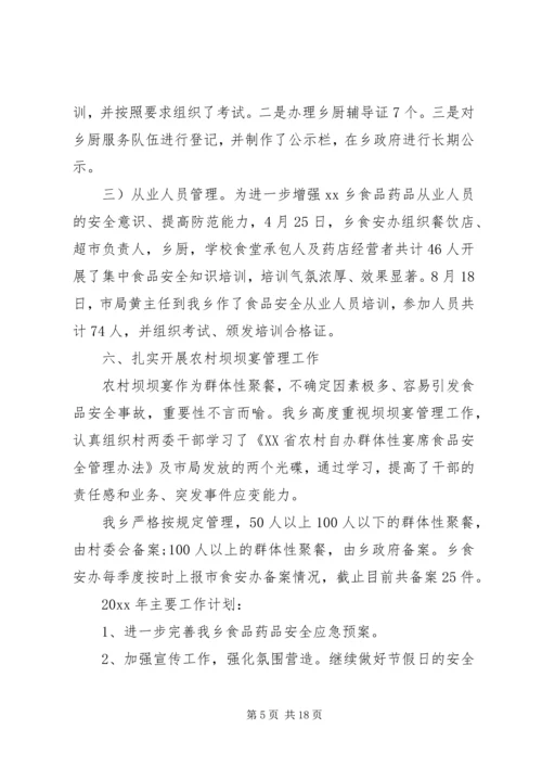 乡镇食药所监管年度工作总结范文.docx