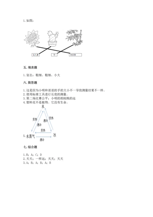 教科版一年级上册科学期末测试卷及参考答案（培优b卷）.docx