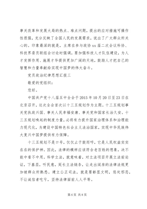 党员政治纪律思想汇报.docx