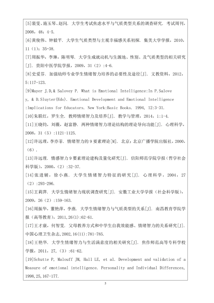 心理学本科毕业设计论文开题报告