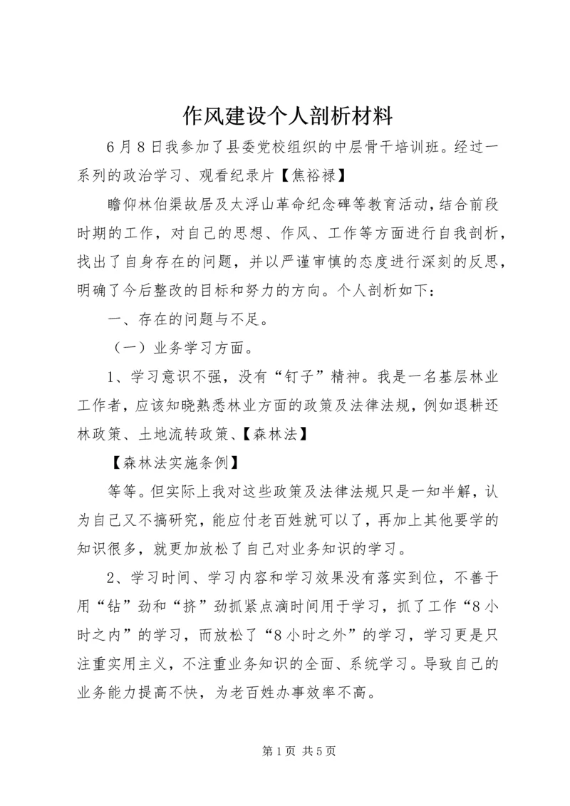 作风建设个人剖析材料 (4).docx