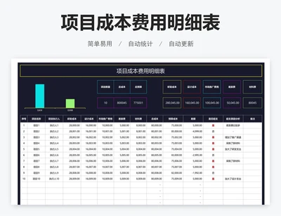 项目成本费用明细表