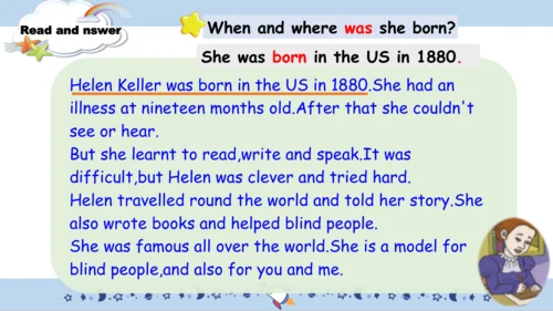 Module 7 Unit 2 She couldn't see or hear（课件）-外研版（三