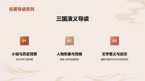 红色古风教育培训三国演义的历史与传承PPT模板