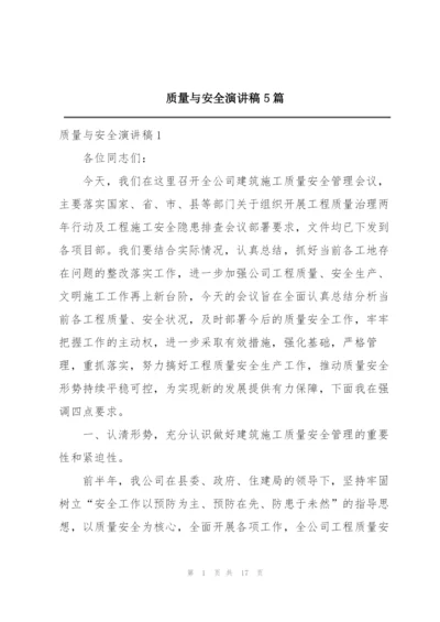 质量与安全演讲稿5篇.docx