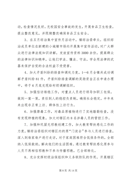 乡镇综治维稳半年工作总结.docx