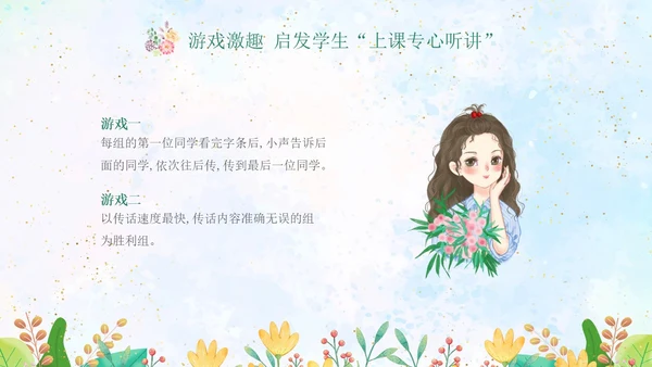 绿色水彩专心学会专心听讲主题班会学生PPT