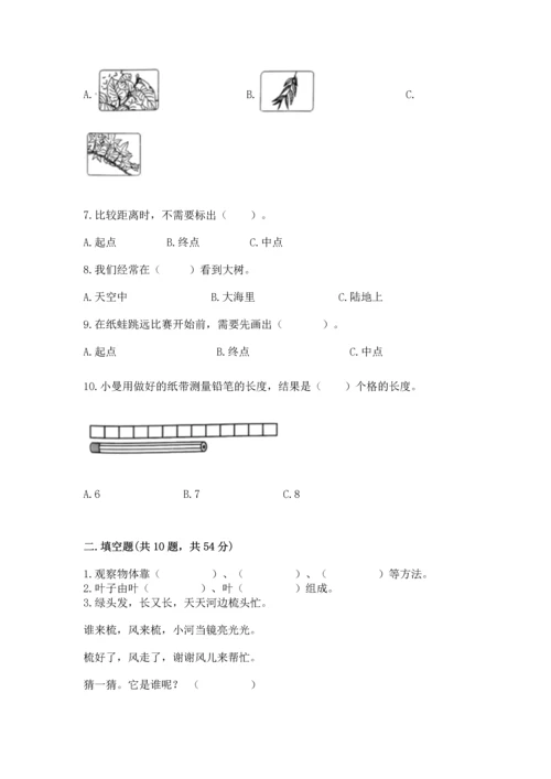 教科版小学一年级上册科学期末测试卷附完整答案（夺冠系列）.docx