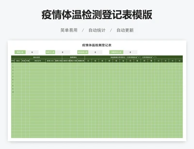 疫情体温检测登记表模版