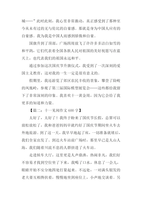 十一见闻作文600字.docx