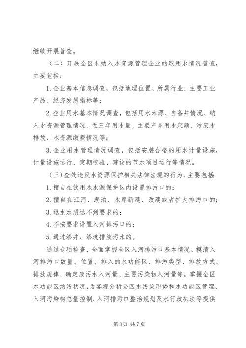 全区水资源执法检查意见.docx