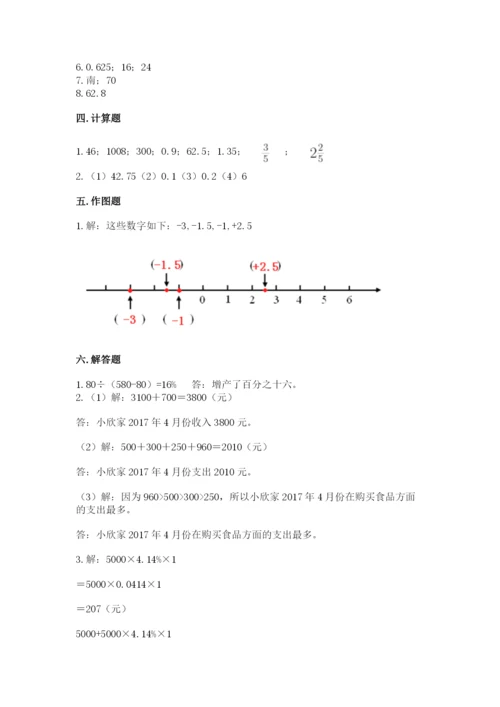 沪教版数学六年级下册期末检测试题学生专用.docx