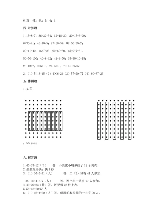 人教版二年级上册数学期末测试卷精品【满分必刷】.docx