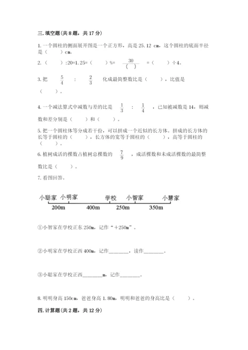 潮安县六年级下册数学期末测试卷完美版.docx