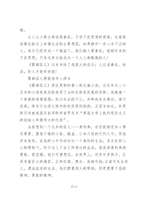 雾都孤儿寒假读书心得10篇.docx