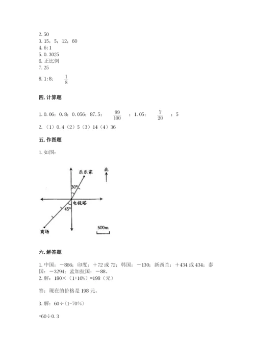 长春市宽城区六年级下册数学期末测试卷带答案.docx