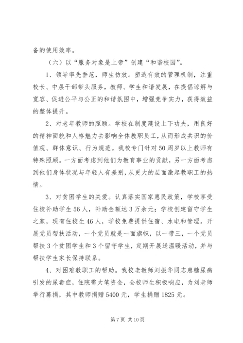 禄市初中创建XX市文明校园汇报材料.docx
