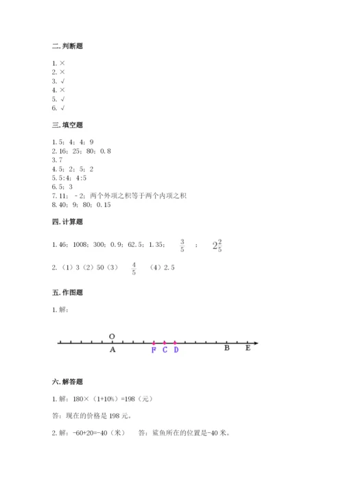 杜尔伯特蒙古族自治县六年级下册数学期末测试卷（基础题）.docx