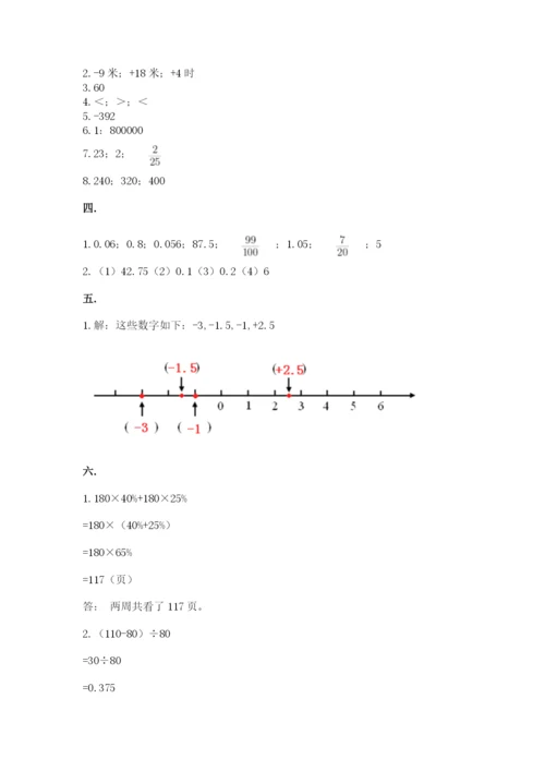 人教版六年级数学小升初试卷附参考答案（培优b卷）.docx