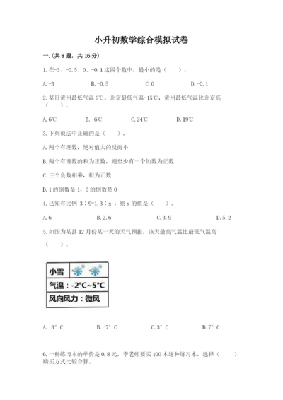 小升初数学综合模拟试卷含答案（a卷）.docx