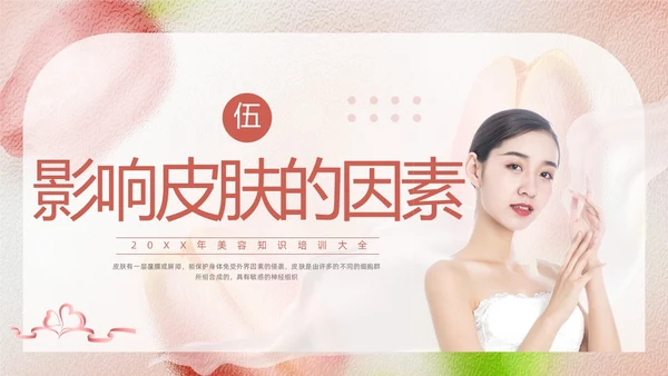 粉色简约美容知识培训大全PPT模板宣传PPT动态PPT