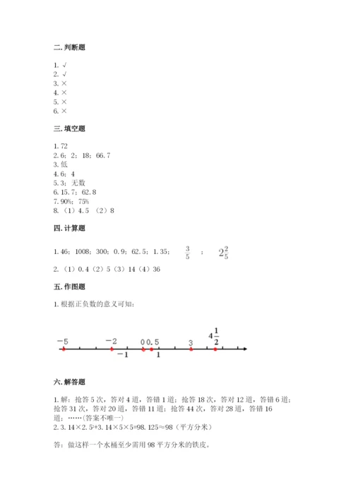 运城市绛县六年级下册数学期末测试卷含答案.docx