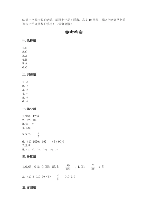 邢台市任县六年级下册数学期末测试卷审定版.docx