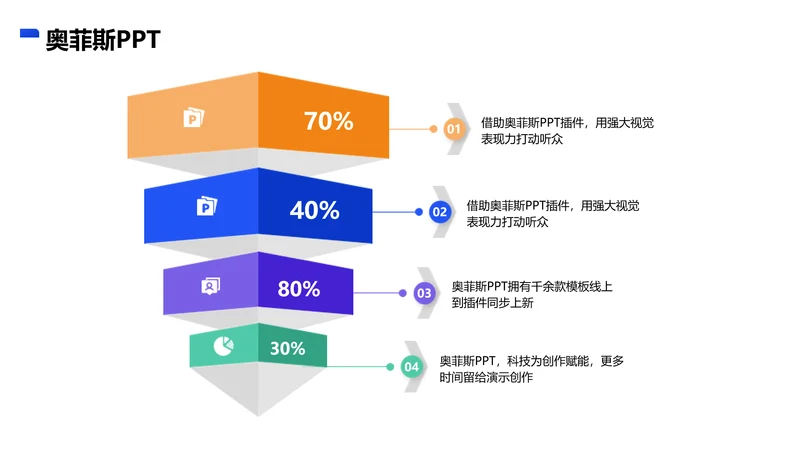 简约风层级关系4项PPT图文页