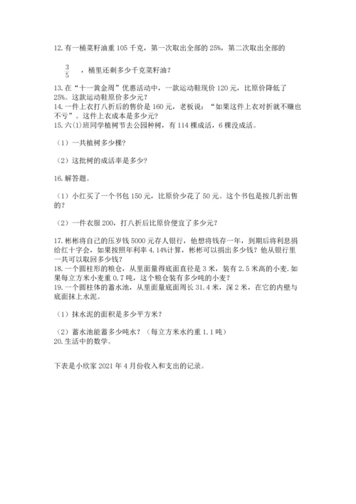 六年级小升初数学应用题50道带答案（预热题）.docx