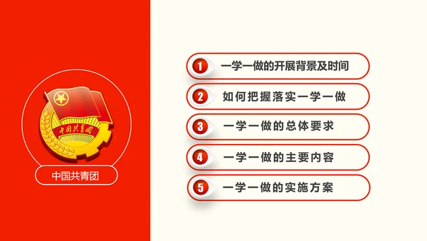 共青团一学一做学习PPT五四青年节完整版
