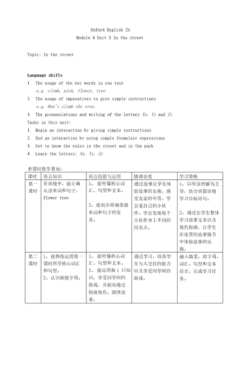 2AM4U3单元备课教案