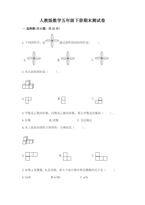 人教版数学五年级下册期末测试卷精品【综合题】.docx