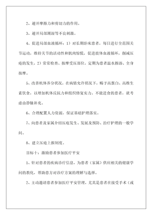 护理十大安全目标及措施