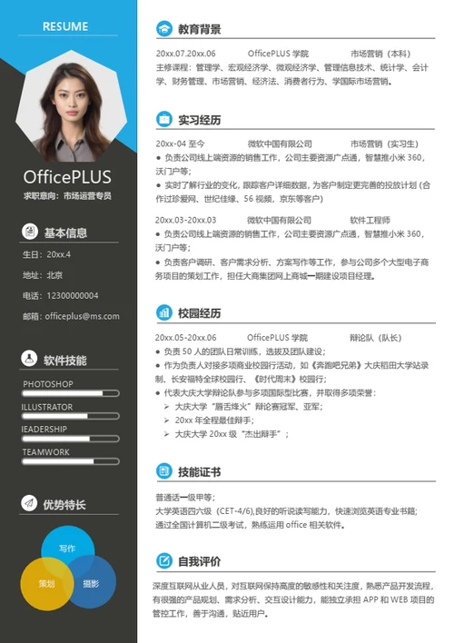 培训师简历模板