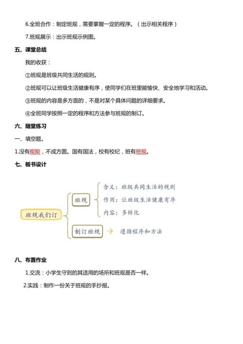 【核心素养目标】2我们的班规我们订  第一课时教案