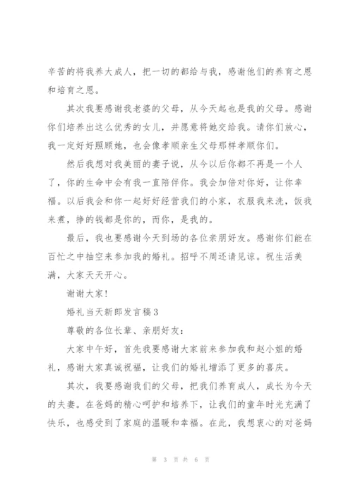 婚礼当天新郎发言稿5篇.docx