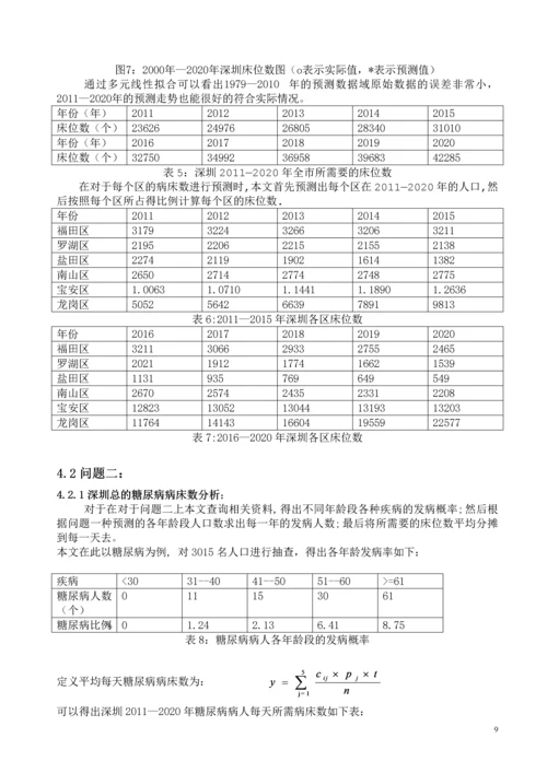 深圳人口与医疗需求预测大学生数学建模论文.docx