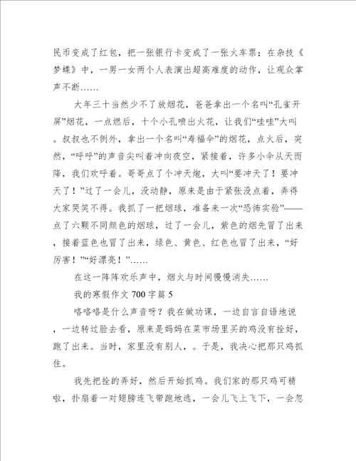 我的寒假作文700字