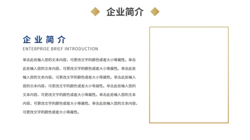商务风商业计划书蓝金色通用PPT模板
