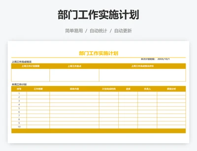 部门工作实施计划