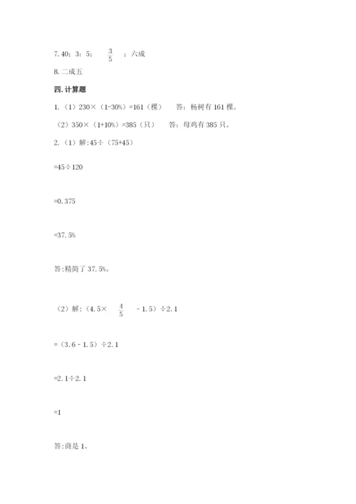 北京版六年级下册数学期中测试卷及完整答案（名师系列）.docx