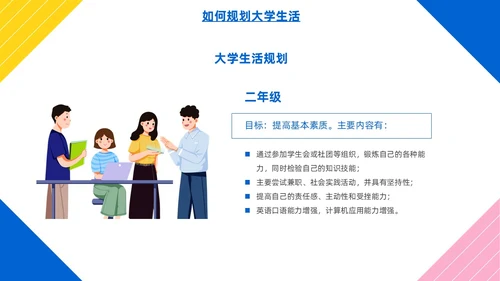 彩色简约风大学生如何成就出彩人生主题班会